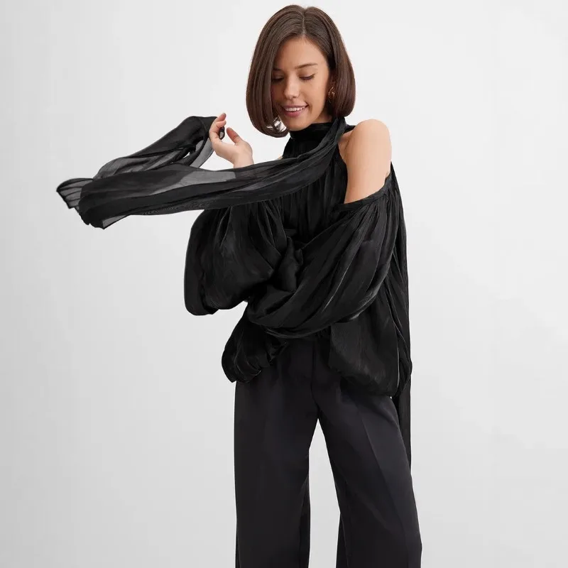 Women's High Sense Versatile Temperament Commuter Top French Design Sense Pure Desire Wind Road Shoulder Neck Long Sleeve Shirt
Women's High Sense Versatile Temperament Commuter Top French Design Sense Pure Desire Wind Road Shoulder Neck Long Sleeve Shirt