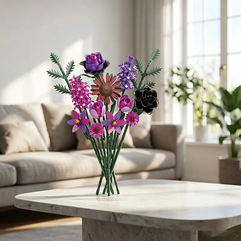 614PCS Gothic Dark Flower Bouquet Building Blocks Romantic Eternal Floral Model Bricks Desktop Ornament DIY Gift for Teenagers
614PCS Gothic Dark Flower Bouquet Building Blocks Romantic Eternal Floral Model Bricks Desktop Ornament DIY Gift for Teenagers