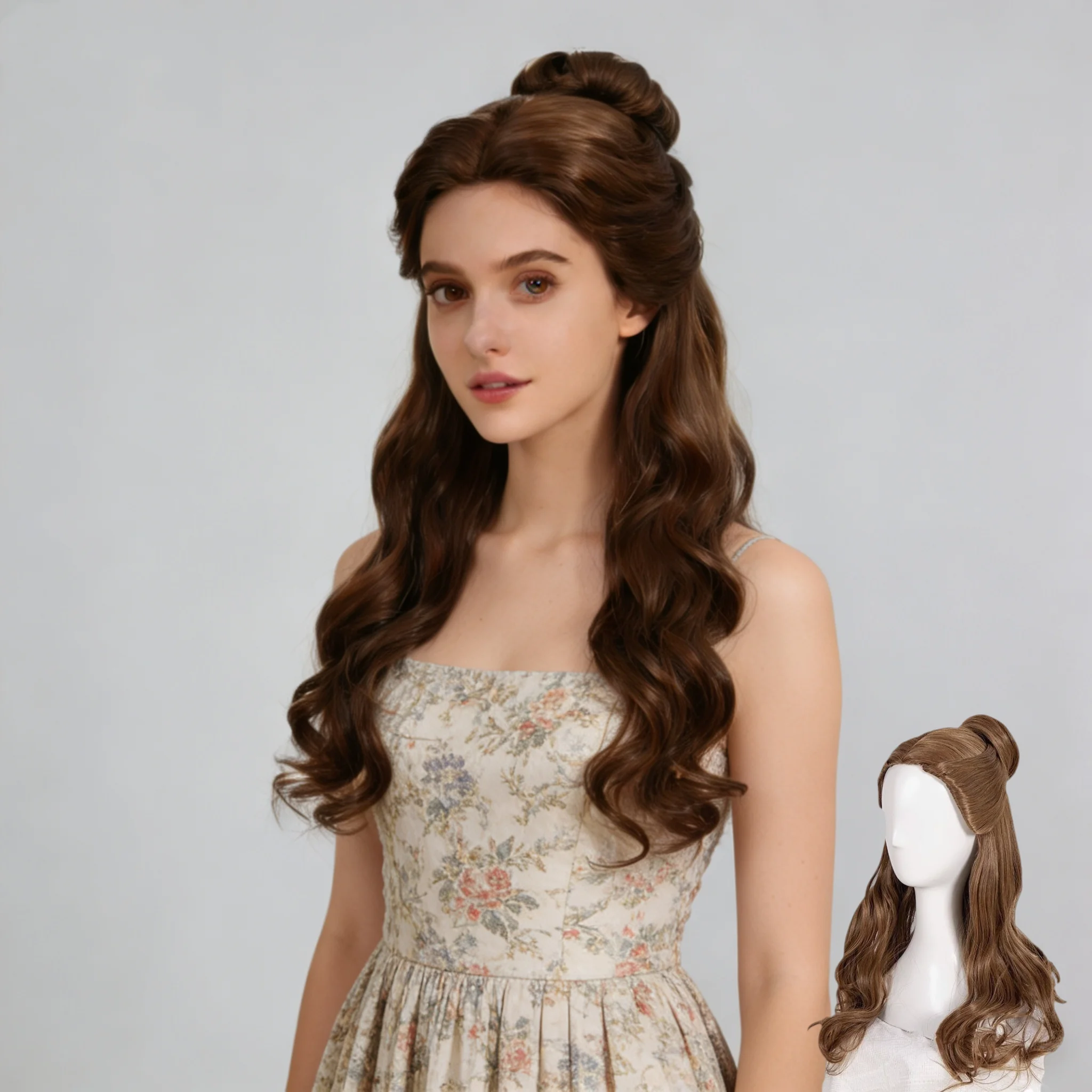 Brown Fairy Tale Princess Style Synthetic Wig, Bun Curly Chemical Fiber Wig, Cosplay Wig, Suitable for Daily and Stages
Brown Fairy Tale Princess Style Synthetic Wig, Bun Curly Chemical Fiber Wig, Cosplay Wig, Suitable for Daily and Stages