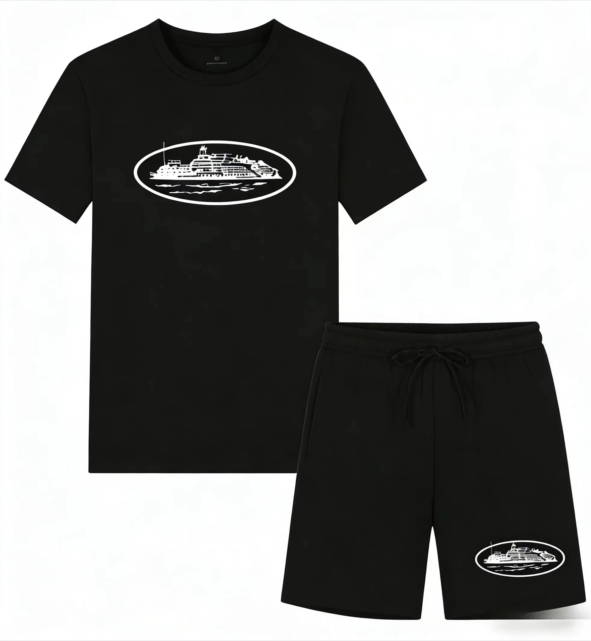2026 Summer New Small Boat Printed Two-piece T-shirt and Shorts Loose Round Neck Breathable Half Sleeve Casual Fashion Brand
2026 Summer New Small Boat Printed Two-piece T-shirt and Shorts Loose Round Neck Breathable Half Sleeve Casual Fashion Brand