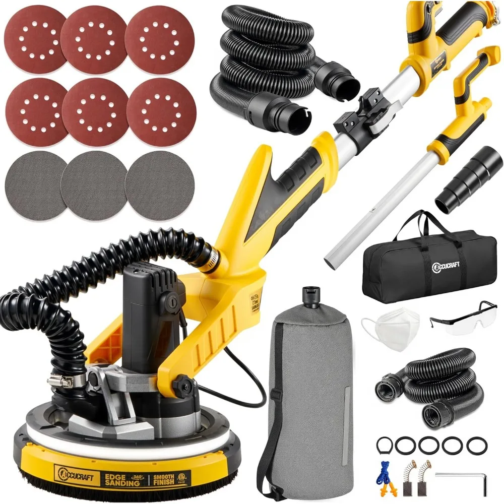 Drywall Sander, Powerful Electric Drywall Sander with Vacuum, Auto Dust Absorption Dust-free Design, 7 Variable Speed 900-1800RP
Drywall Sander, Powerful Electric Drywall Sander with Vacuum, Auto Dust Absorption Dust-free Design, 7 Variable Speed 900-1800RP