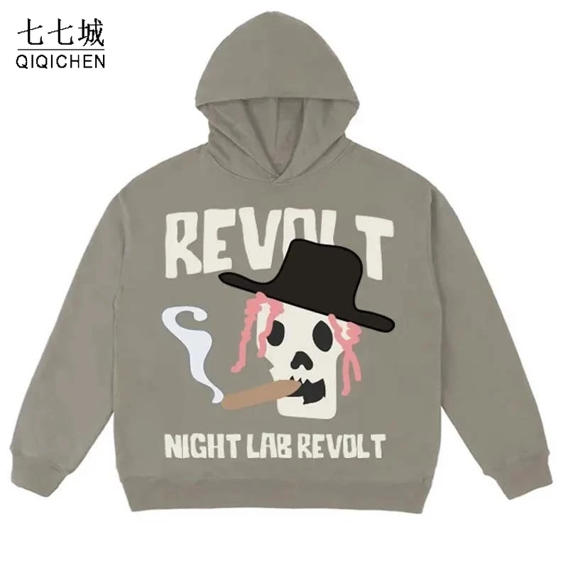 Hip Hop Hoodies Men Smoking Skull Letter Foam Print Streetwear Hooded Pullovers Loose Casual Cotton Harajuku Sweatshirt Unisex
Hip Hop Hoodies Men Smoking Skull Letter Foam Print Streetwear Hooded Pullovers Loose Casual Cotton Harajuku Sweatshirt Unisex