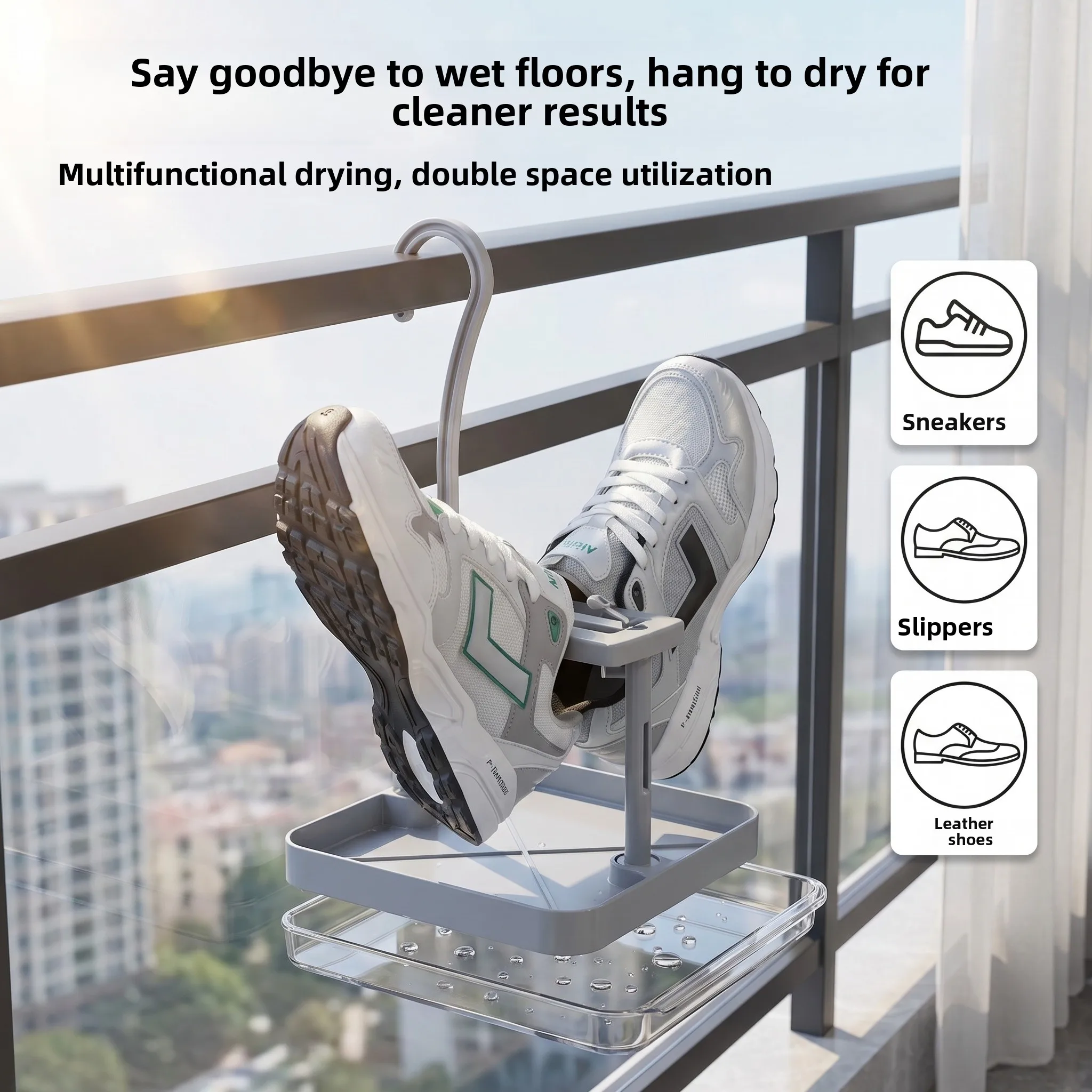 Balcony Shoe Drying Rack Hanging Stackable Sandal Holder Laundry Care Small Sized Shoe Stand Korean Brand Household Organizer
Balcony Shoe Drying Rack Hanging Stackable Sandal Holder Laundry Care Small Sized Shoe Stand Korean Brand Household Organizer