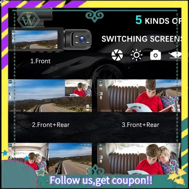 A82U-64GB Front And Rear Dash Camera 1080P Full HD Front&Rear Dash Cam Dash Camera With Built-In Wireless Wi-Fi
A82U-64GB Front And Rear Dash Camera 1080P Full HD Front&Rear Dash Cam Dash Camera With Built-In Wireless Wi-Fi