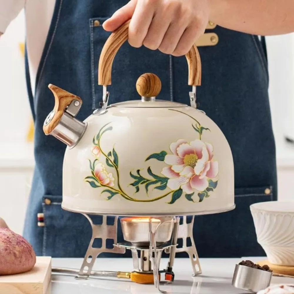 New 3L Whistling Kettle Teapot Stainless Steel Universal Tea Jug Large Capacity Floral Enameled Coffee Pot Gas Induction Cooker
New 3L Whistling Kettle Teapot Stainless Steel Universal Tea Jug Large Capacity Floral Enameled Coffee Pot Gas Induction Cooker