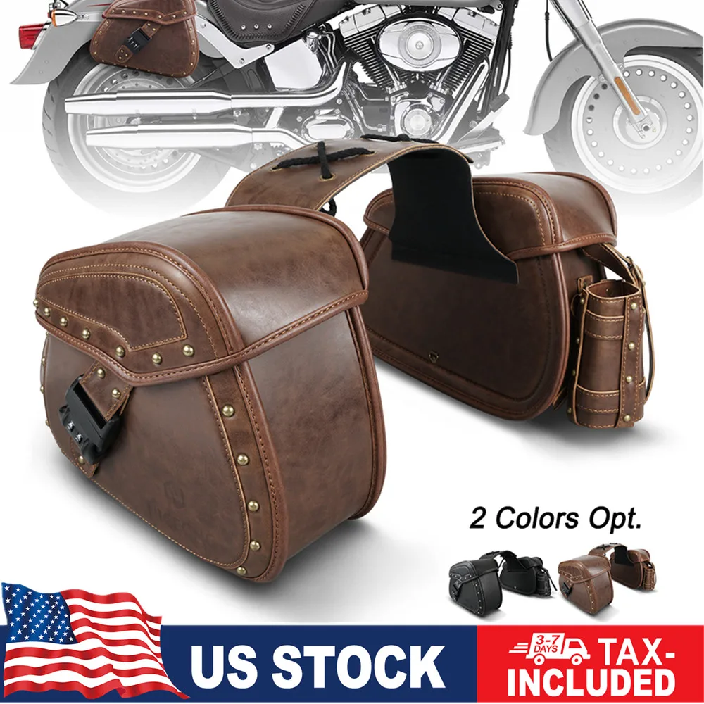 NICECNC Leather Motocycle Side Bag Saddlebag For Harley Davidson Fatboy Touring Dual Sports Luggage Paniers with Anti-theft Lock
NICECNC Leather Motocycle Side Bag Saddlebag For Harley Davidson Fatboy Touring Dual Sports Luggage Paniers with Anti-theft Lock