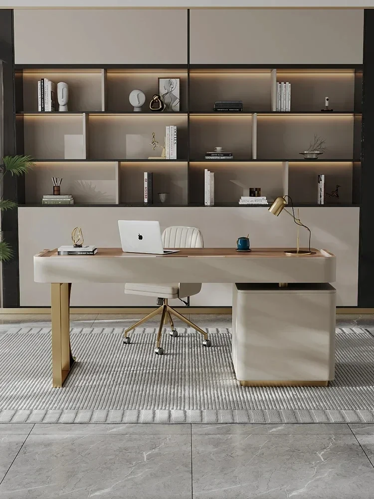 cqySaddle leather in the ancient style light luxury solid wood study computer desk boss writing desk living room study table
cqySaddle leather in the ancient style light luxury solid wood study computer desk boss writing desk living room study table