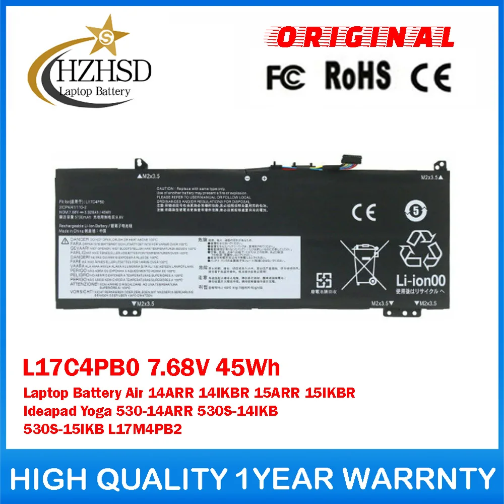 L17C4PB0 7.68V 45Wh Genuine Original Laptop Battery For Lenovo Xiaoxin Air 14IKBR 15ARR 15IKBR Ideapad Yoga 530-14ARR 530S-14IKB
L17C4PB0 7.68V 45Wh Genuine Original Laptop Battery For Lenovo Xiaoxin Air 14IKBR 15ARR 15IKBR Ideapad Yoga 530-14ARR 530S-14IKB