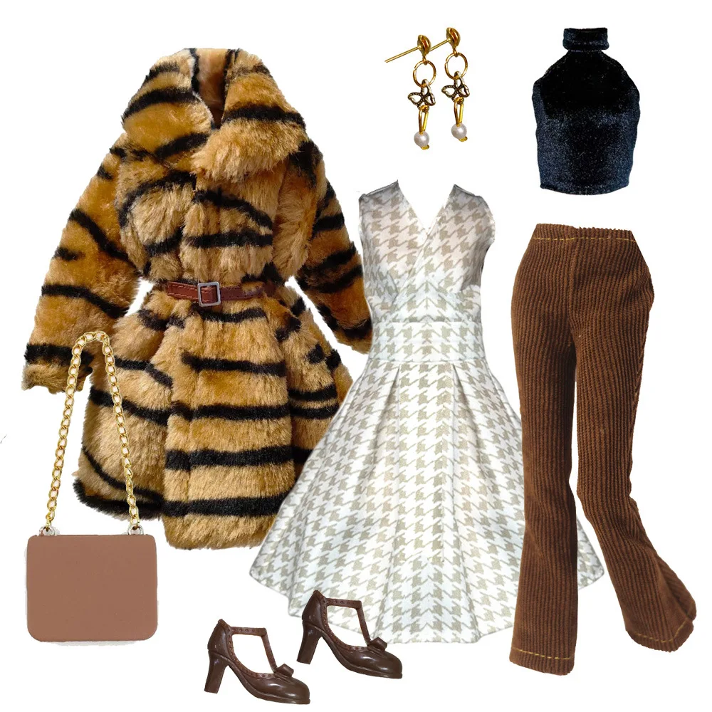 Fashion Luxury Leopard-print Faux Fur Coat+Slim-fit Dress+Shoes+Handbag Set For 1/6 Babi Xianxian Supermodel Doll Clothes Parts
Fashion Luxury Leopard-print Faux Fur Coat+Slim-fit Dress+Shoes+Handbag Set For 1/6 Babi Xianxian Supermodel Doll Clothes Parts