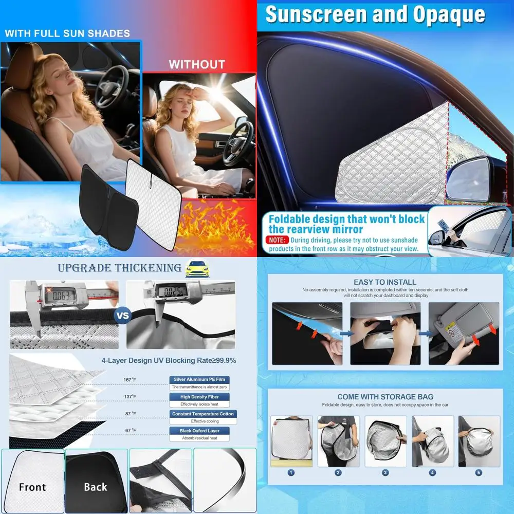 Толстые полные солнцезащитные козырьки для автомобилей 2023-2025, блокирующие УФ-защитные оконные чехлы для лобового стекла, боковые и задние, затемняющие конфиденциальность для автомобильного лагеря
Толстые полные солнцезащитные козырьки для автомобилей 2023-2025, блокирующие УФ-защитные оконные чехлы для лобового стекла, боковые и задние, затемняющие конфиденциальность для автомобильного лагеря