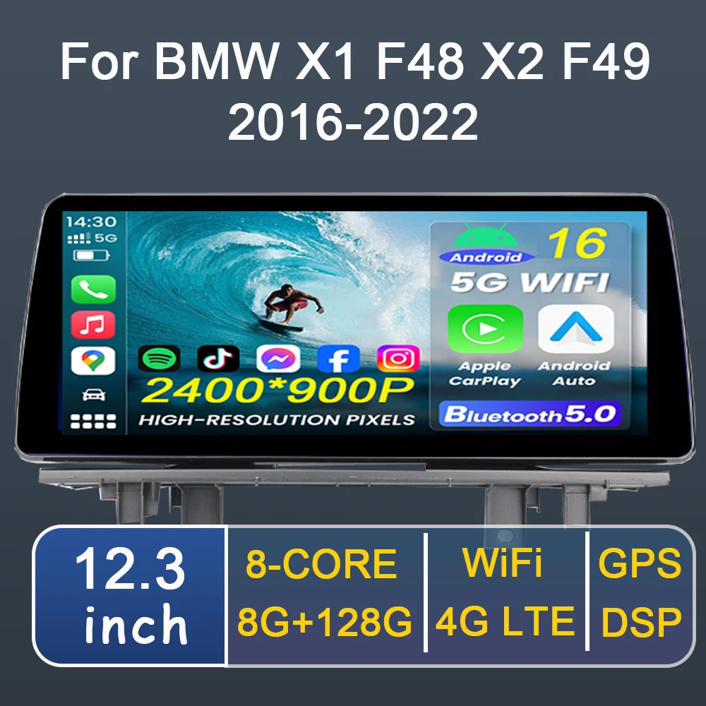 12.3inch Car Radio Multimedia For BMW X1 F48 X2 F49 2016-2022 NBT EVO System Android 16 Carplay Auto 4G WIFI Video Player Stereo
12.3inch Car Radio Multimedia For BMW X1 F48 X2 F49 2016-2022 NBT EVO System Android 16 Carplay Auto 4G WIFI Video Player Stereo