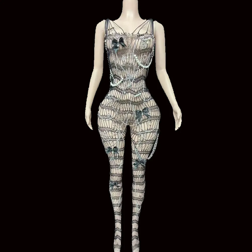 Sexy Stage Nightclub Bar Party Performance Black Jumpsuit Women Sparkling Metal Chain Sleeveless Cut Out Bodycon Stage Wear
Sexy Stage Nightclub Bar Party Performance Black Jumpsuit Women Sparkling Metal Chain Sleeveless Cut Out Bodycon Stage Wear