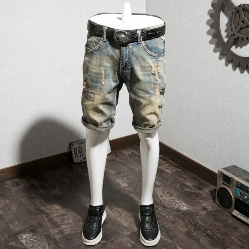 Summer Street Denim Shorts Men's Retro Distressed Heavy Washed High-End Slim Straight Scratch Design Shorts
Summer Street Denim Shorts Men's Retro Distressed Heavy Washed High-End Slim Straight Scratch Design Shorts