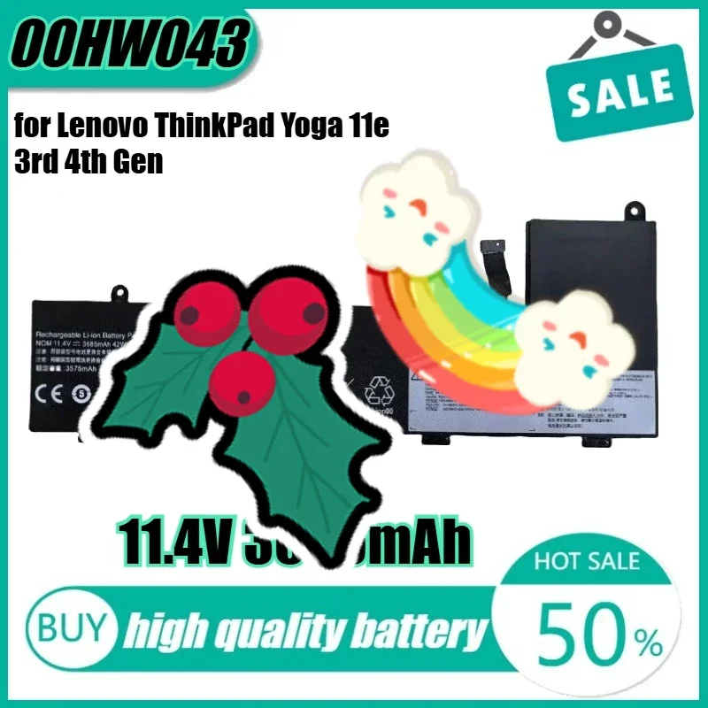 11.4V 42Wh 3685mAh 00HW043 Laptop Battery for Lenovo ThinkPad Yoga 11e 3rd 4th Gen 20GC 00HW044
11.4V 42Wh 3685mAh 00HW043 Laptop Battery for Lenovo ThinkPad Yoga 11e 3rd 4th Gen 20GC 00HW044