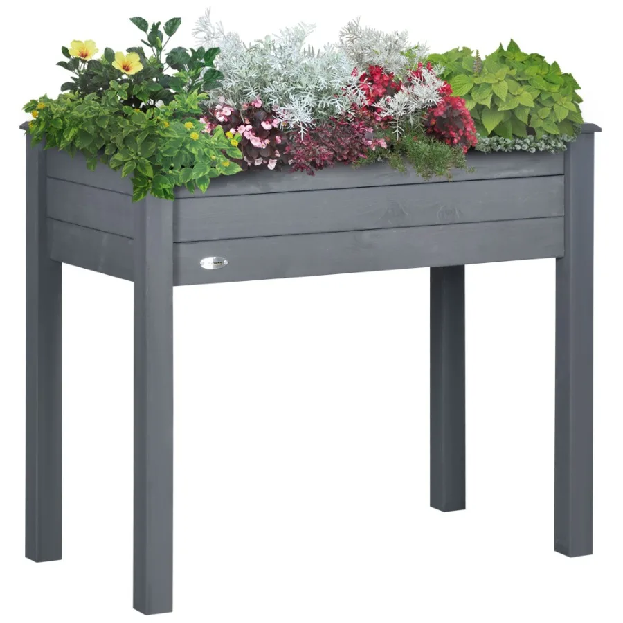 34 Elevated Garden Bed Dark Gray Wooden Planter Box with Drainage Holes for Vegetables Herbs Flowers Backyard Use
34 Elevated Garden Bed Dark Gray Wooden Planter Box with Drainage Holes for Vegetables Herbs Flowers Backyard Use