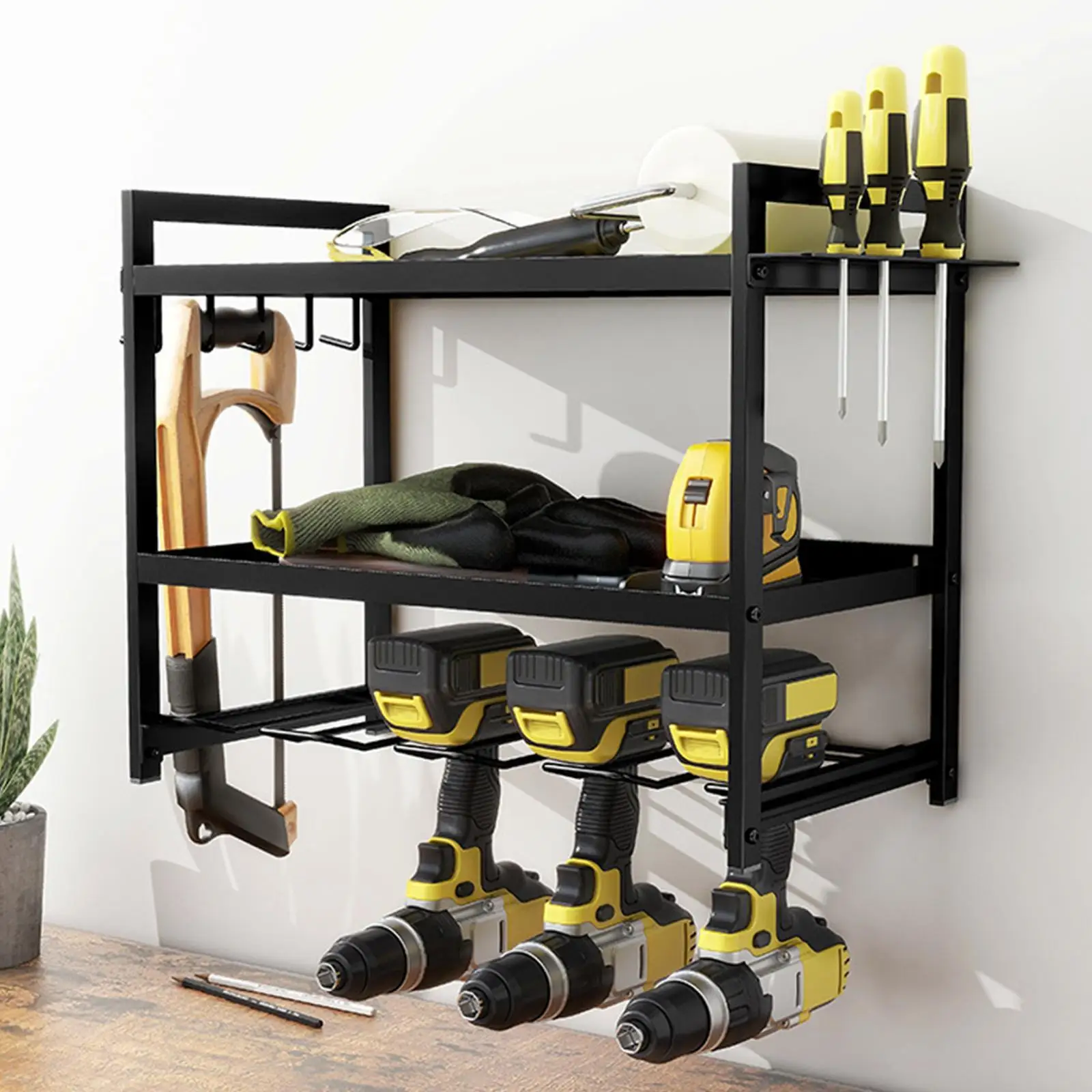 Power Tool Organizer Wall Mount Holder Floating Shelf Organization Storage Iron Hanger for Car Screwdriver Wrench Shed Hammers
Power Tool Organizer Wall Mount Holder Floating Shelf Organization Storage Iron Hanger for Car Screwdriver Wrench Shed Hammers