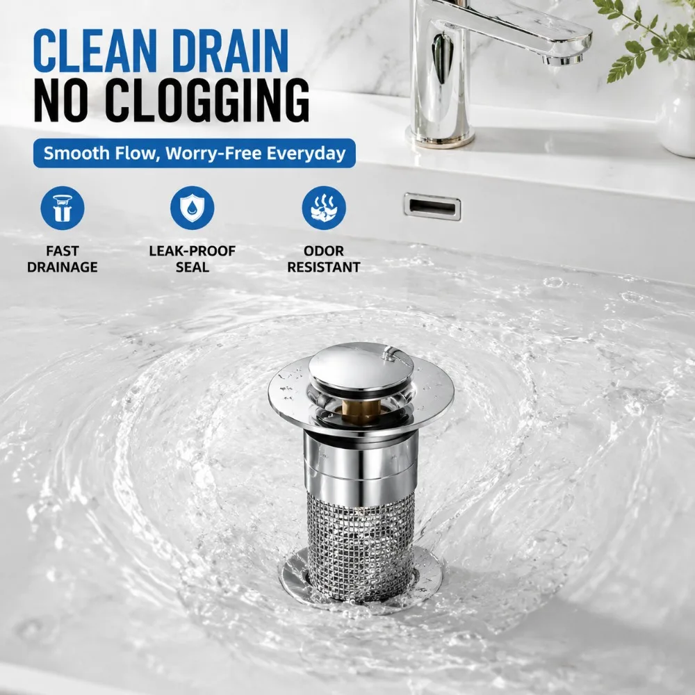 Stainless Steel Washbasin Drain Strainer Leak Proof Plug Odor Resistant Bullet Core Type Universal Sink Accessory for Bathroom
Stainless Steel Washbasin Drain Strainer Leak Proof Plug Odor Resistant Bullet Core Type Universal Sink Accessory for Bathroom