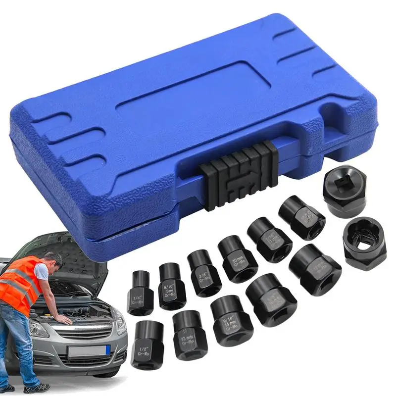 Bolt Extractor Impacts Bolt Screw Extractor Set 13 Pieces Ergonomic Non-Slip Tools Impacts Removal Gadget For Car Wheel Axle
Bolt Extractor Impacts Bolt Screw Extractor Set 13 Pieces Ergonomic Non-Slip Tools Impacts Removal Gadget For Car Wheel Axle