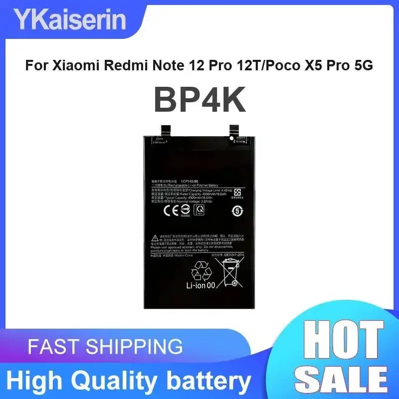 For Xiaomi Redmi Note 12 Pro 12T Poco X5 Pro 5G Mobile Phone Battery 5000mAh BP4K Premium Replacement
For Xiaomi Redmi Note 12 Pro 12T Poco X5 Pro 5G Mobile Phone Battery 5000mAh BP4K Premium Replacement