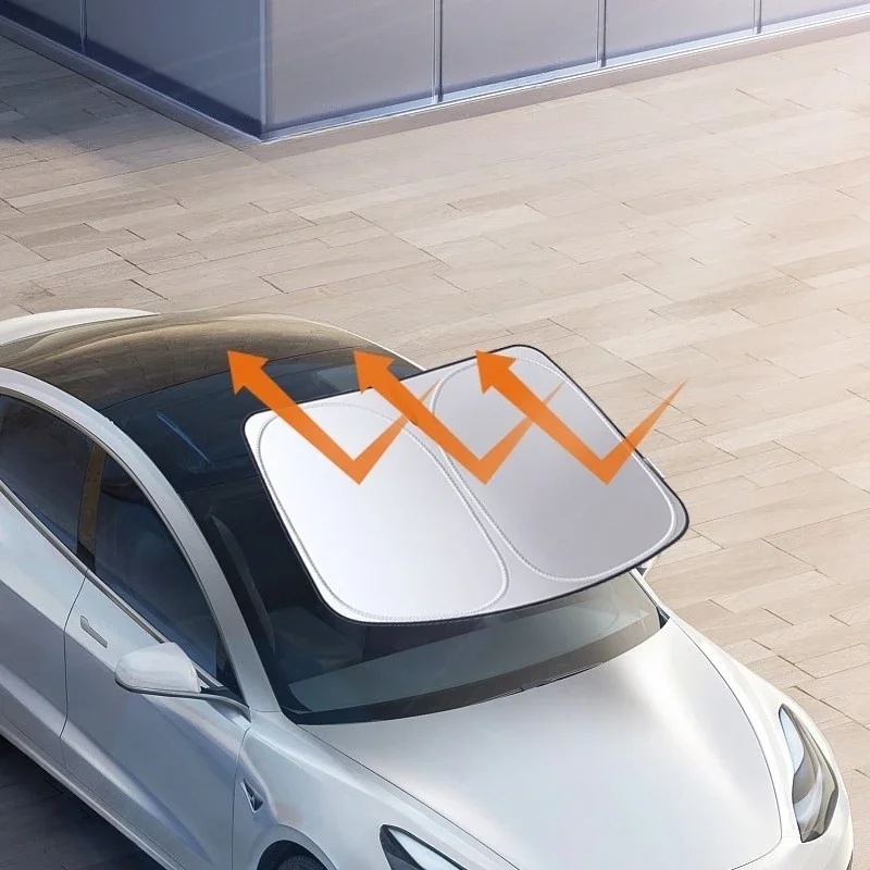 For Tesla Model 3 Highland & Model Y Juniper: Foldable Windshield Sunshade - Heat Insulation & UV Block
For Tesla Model 3 Highland & Model Y Juniper: Foldable Windshield Sunshade - Heat Insulation & UV Block