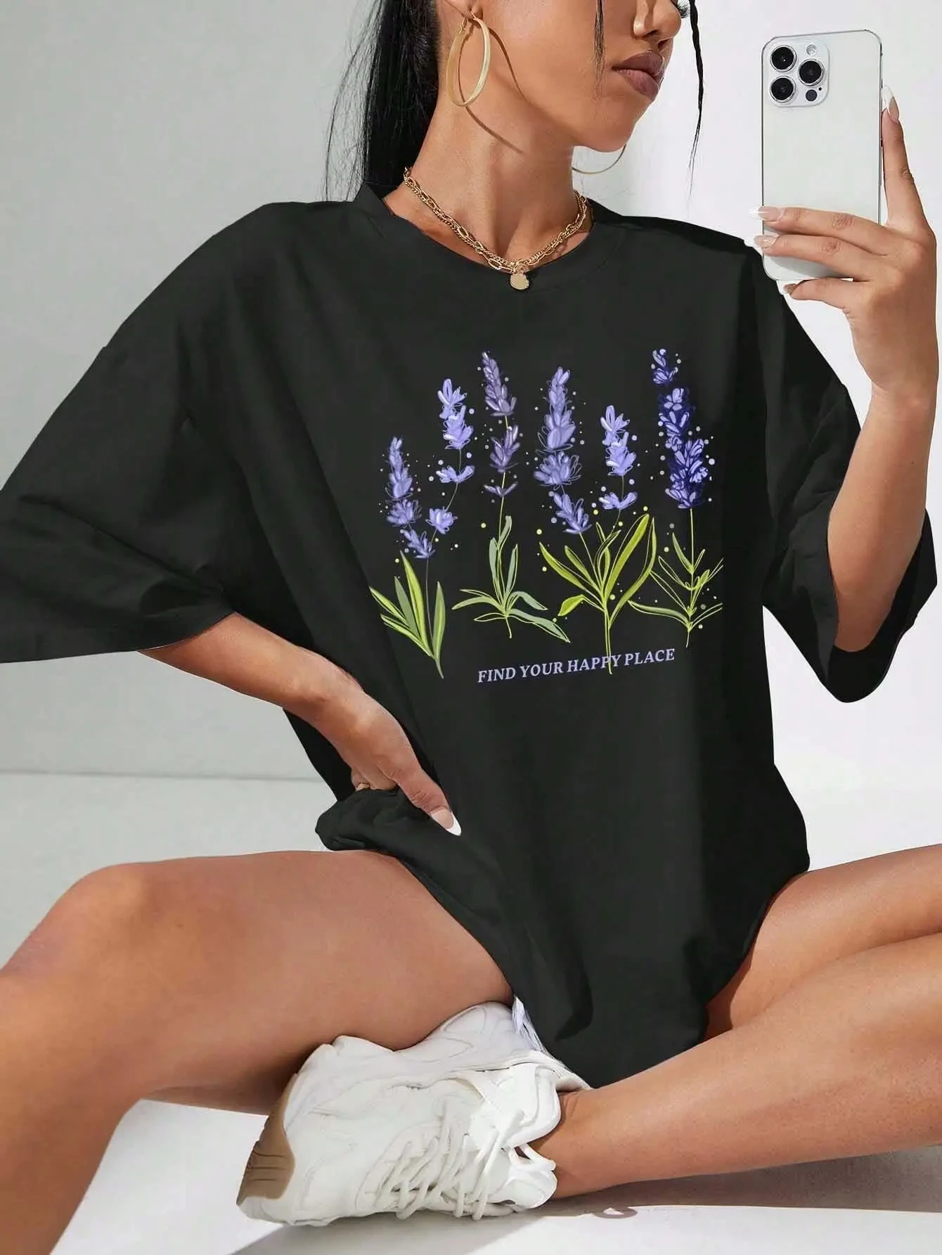 Summer Casual Women's T-shirt Beautiful Lavender Print Plus Size Shirt Street Hip Hop Comfortable Women's Short Sleeve T-shirt
Summer Casual Women's T-shirt Beautiful Lavender Print Plus Size Shirt Street Hip Hop Comfortable Women's Short Sleeve T-shirt