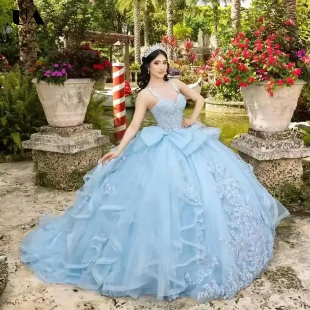ULBYANRY Customized A-line Spaghetti Strap Sweet 15 Dress, Romantic Ruffled Quinceanera Dress, Princess Style Mesh Ball Gown
ULBYANRY Customized A-line Spaghetti Strap Sweet 15 Dress, Romantic Ruffled Quinceanera Dress, Princess Style Mesh Ball Gown