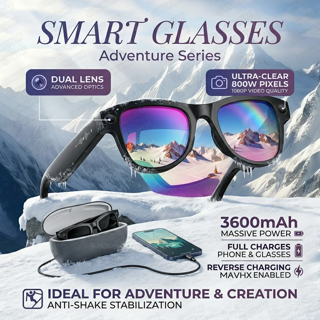 Умные AI-очки 2026 с HD-камерой 1080P, M02 Ultra ChatGPT, зарядным кейсом-пауэрбанком 3600 мАч, 32 ГБ, для перевода, прослушивания музыки и просмотра видео
Умные AI-очки 2026 с HD-камерой 1080P, M02 Ultra ChatGPT, зарядным кейсом-пауэрбанком 3600 мАч, 32 ГБ, для перевода, прослушивания музыки и просмотра видео