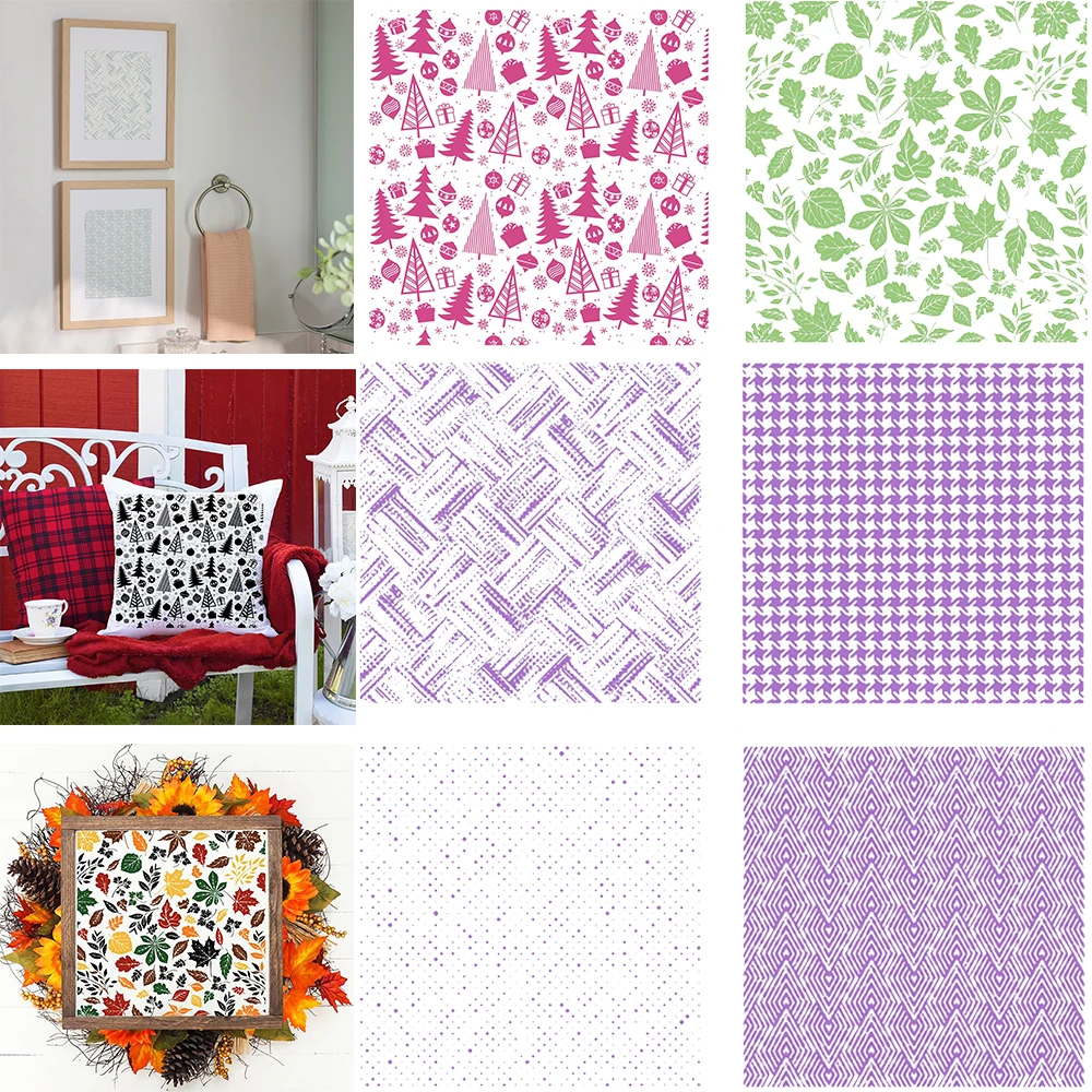 Christmas Autumn Fall Leaves Grid Pattern Self-Adhesive Silk Screen Printing Stencil Reusable Mesh Transfer DIY Painting
Christmas Autumn Fall Leaves Grid Pattern Self-Adhesive Silk Screen Printing Stencil Reusable Mesh Transfer DIY Painting