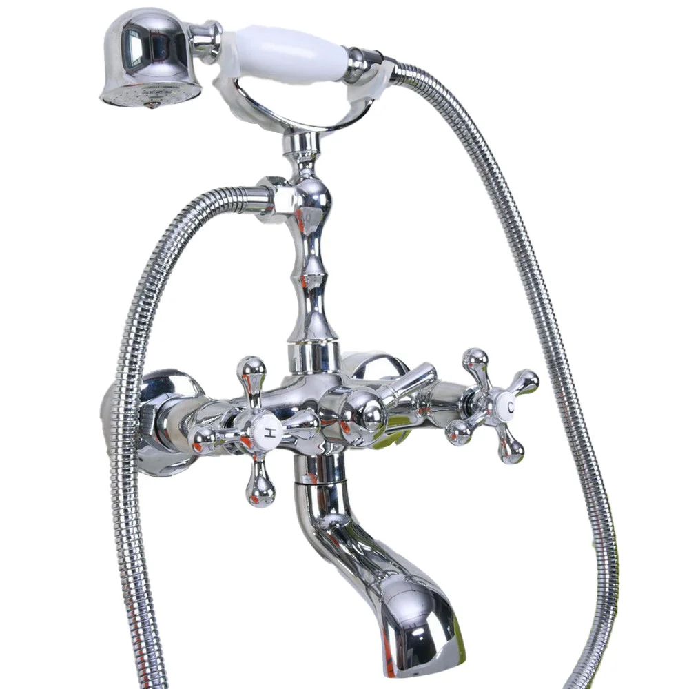Wall Mounted Bathtub Faucet Clawfoot Bath Tub Mixer Tap Set Hand Shower Polished Chrome Dual Handles tna187
Wall Mounted Bathtub Faucet Clawfoot Bath Tub Mixer Tap Set Hand Shower Polished Chrome Dual Handles tna187