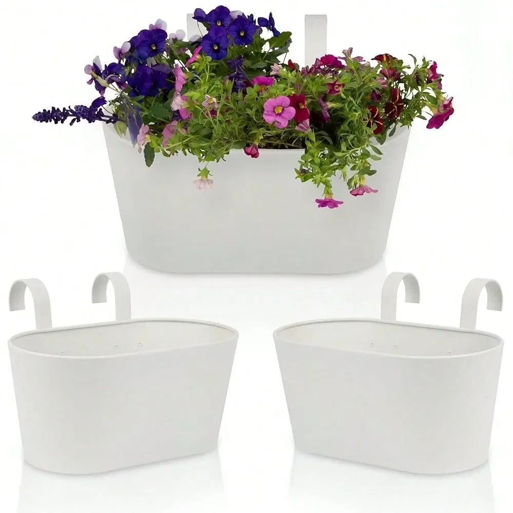 Hanging Flower Pots For Outside Railing Or Fence Stylish Set Of 3 Outdoor Planters For Any Balcony, Porch Or Deck Window Plante
Hanging Flower Pots For Outside Railing Or Fence Stylish Set Of 3 Outdoor Planters For Any Balcony, Porch Or Deck Window Plante