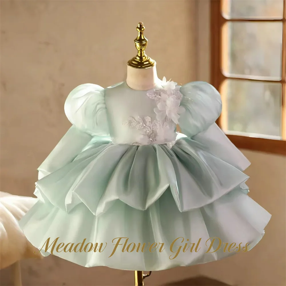 Meadow Pastel Mint Green Princess Girls Dress Round Neck First Communion Gown with 3D Floral Children Birthday Wedding Dresses
Meadow Pastel Mint Green Princess Girls Dress Round Neck First Communion Gown with 3D Floral Children Birthday Wedding Dresses