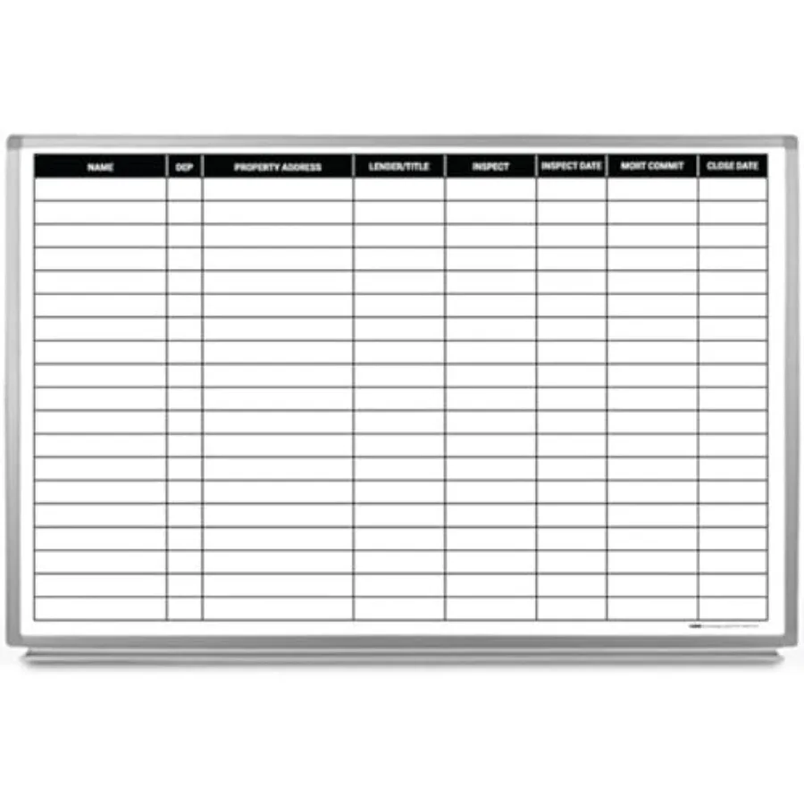 Доска для записей по недвижимости (Real Estate Pipeline Whiteboard) 36" x 24"
Доска для записей по недвижимости (Real Estate Pipeline Whiteboard) 36" x 24"