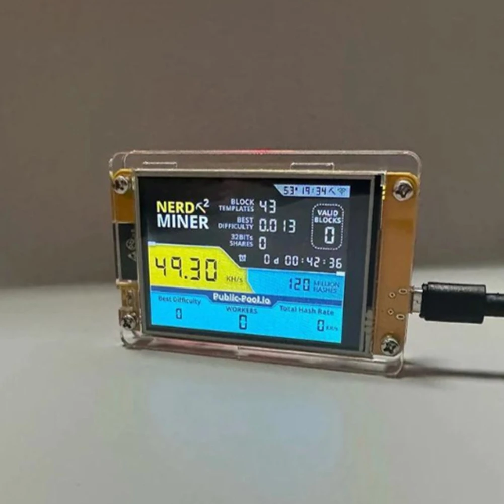 BISMZ NerdMiner V2 2,8-дюймовый дисплей BTC Solo Lottery Nerd Miner Крипто-машина для майнинга биткойнов
BISMZ NerdMiner V2 2,8-дюймовый дисплей BTC Solo Lottery Nerd Miner Крипто-машина для майнинга биткойнов
