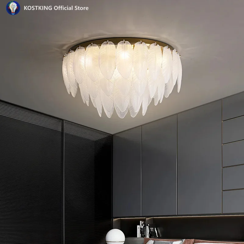 Modern Brass White Glass Feather Ceiling Lamp Luxury Led Lights Home Decor Lustres Lampara Techo for Living Room Bedroom 
Modern Brass White Glass Feather Ceiling Lamp Luxury Led Lights Home Decor Lustres Lampara Techo for Living Room Bedroom