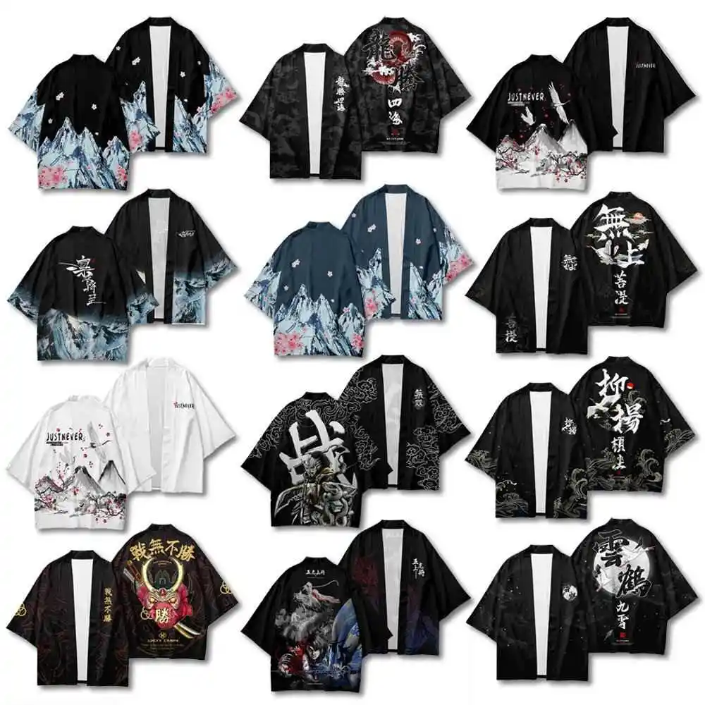 Summer 2023 Japanese Kimono Style Open Cardigan Trendy Half Sleeve Illustration Ukiyo-e Ice Peak Casual Ethnic Men's Clothing
Summer 2023 Japanese Kimono Style Open Cardigan Trendy Half Sleeve Illustration Ukiyo-e Ice Peak Casual Ethnic Men's Clothing