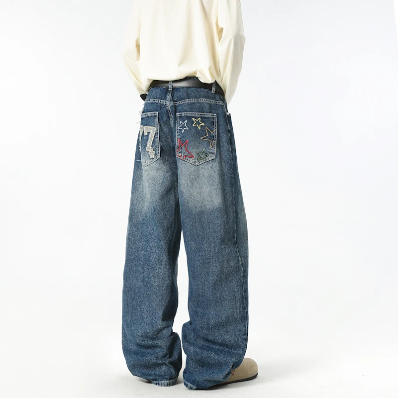 Мужские джинсы-карго, брюки High Street, винтажные свободные прямые брюки со звездами и вышивкой, плиссированные уличные брюки, рабочая одежда, джинсовые брюки
Мужские джинсы-карго, брюки High Street, винтажные свободные прямые брюки со звездами и вышивкой, плиссированные уличные брюки, рабочая одежда, джинсовые брюки