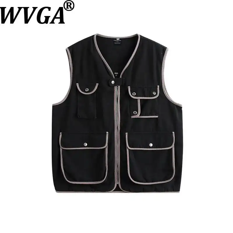 WVGA Spring Autumn New Men's High Street Washed Cotton Pockets Trendy Zipper Vest Niche Chic Casual Sleeveless Jacket Ins W25352
WVGA Spring Autumn New Men's High Street Washed Cotton Pockets Trendy Zipper Vest Niche Chic Casual Sleeveless Jacket Ins W25352