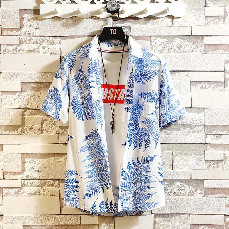Hawaiian Floral Print Loose Fit Short Sleeve Casual Shirt for Men Summer Thickened PU Leather Half High Collar Ins Style Larg...
Hawaiian Floral Print Loose Fit Short Sleeve Casual Shirt for Men Summer Thickened PU Leather Half High Collar Ins Style Larg...
