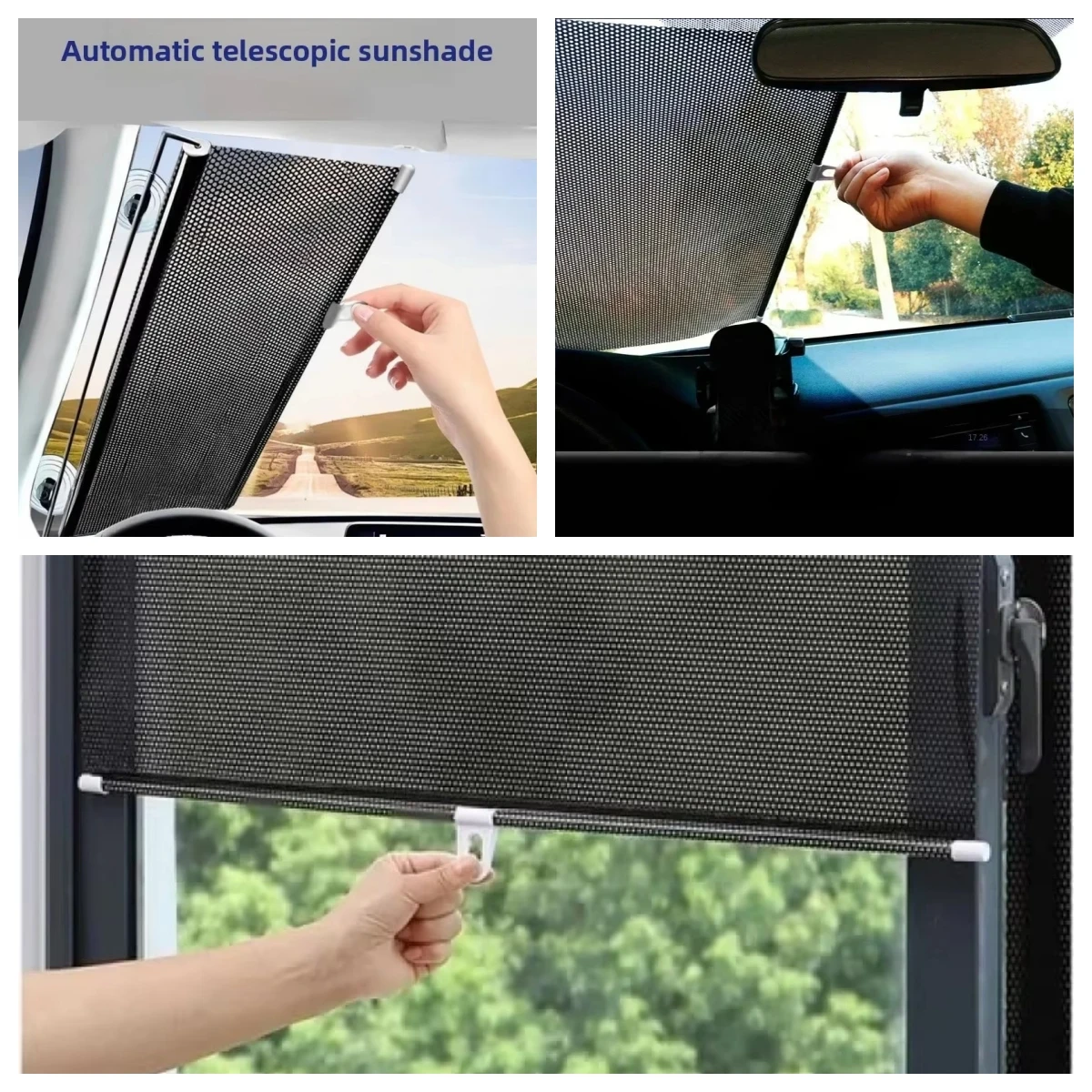 Car automatic retractable sunshade curtain, sunshade shield, heat insulation curtain, side shield glass suction cup type
Car automatic retractable sunshade curtain, sunshade shield, heat insulation curtain, side shield glass suction cup type