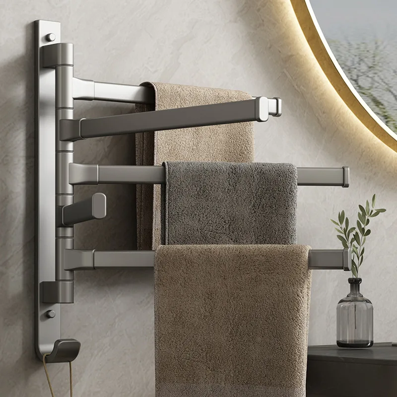 Rotary Towel Bar Towel Rack With Hook Space Aluminum Hanger Storage Rack Holder Bathroom Toilet Wall Hanging Shelf Storing Clips
Rotary Towel Bar Towel Rack With Hook Space Aluminum Hanger Storage Rack Holder Bathroom Toilet Wall Hanging Shelf Storing Clips