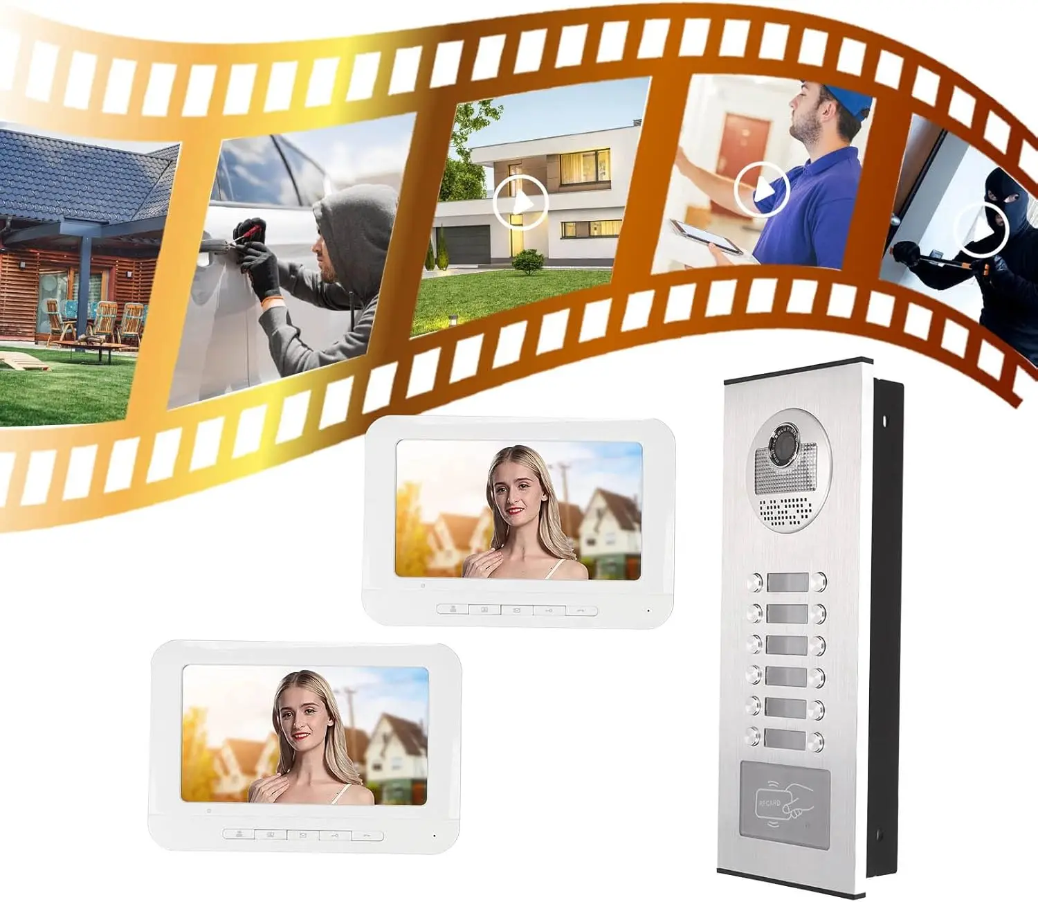 2-12 единиц, квартирный/семейный видеодомофон, система внутренней связи без помощи рук, RFID-камера ночного видения, комплекты видеодверных звонков для зданий 
2-12 единиц, квартирный/семейный видеодомофон, система внутренней связи без помощи рук, RFID-камера ночного видения, комплекты видеодверных звонков для зданий