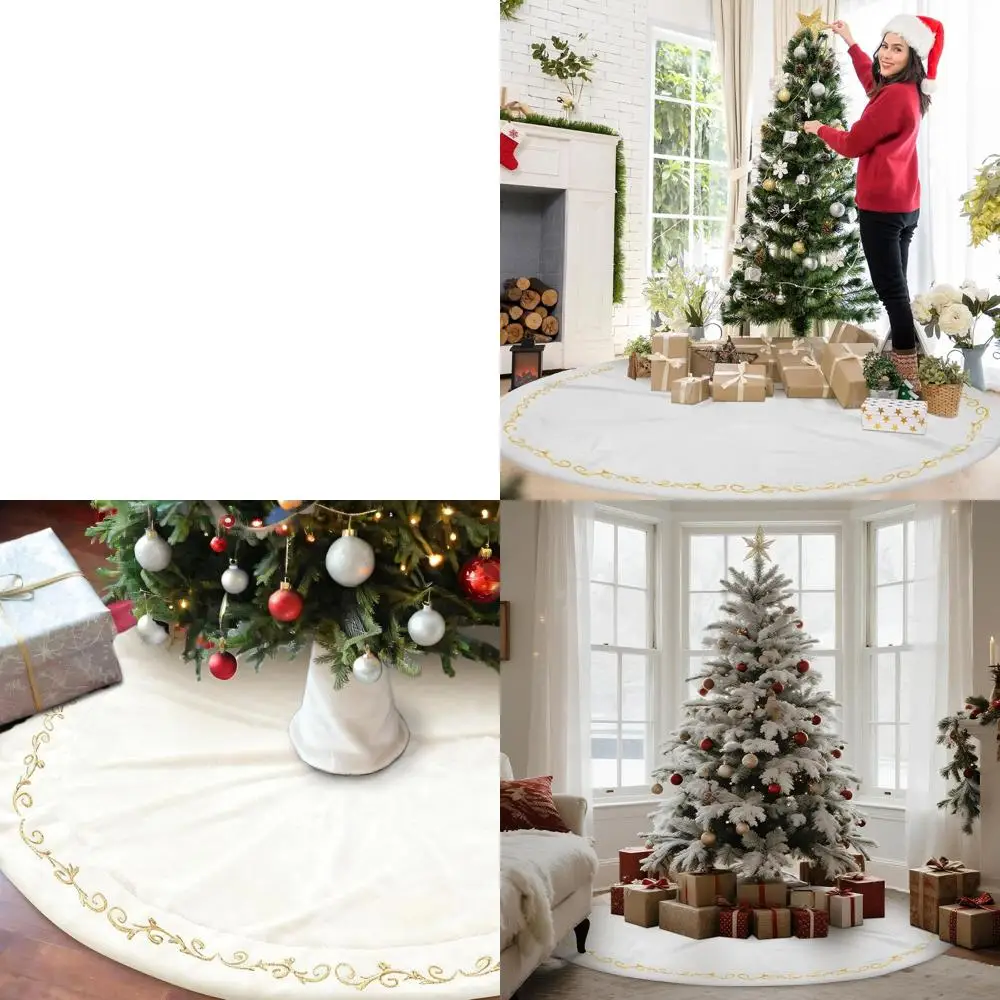 Роскошная бархатная юбка в виде рождественской елки из белого золота с вышивкой, плюшевым мехом и винтажным подвесом в деревенском стиле для праздничного праздничного декора
Роскошная бархатная юбка в виде рождественской елки из белого золота с вышивкой, плюшевым мехом и винтажным подвесом в деревенском стиле для праздничного праздничного декора