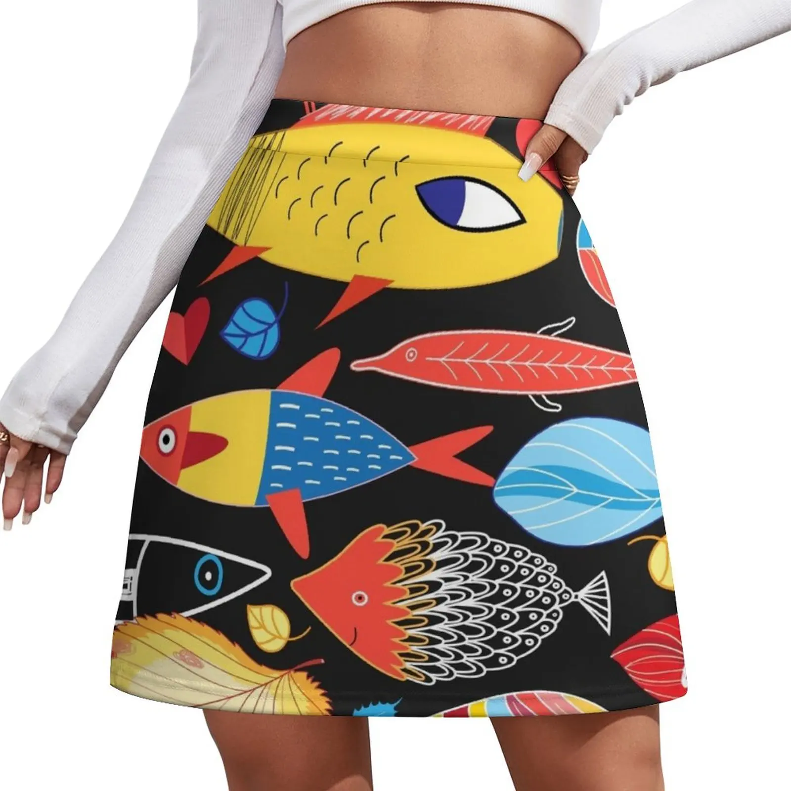 Beautiful autumn pattern of leaves and fish Mini Skirt mini skirts kawaii clothes shorts
Beautiful autumn pattern of leaves and fish Mini Skirt mini skirts kawaii clothes shorts