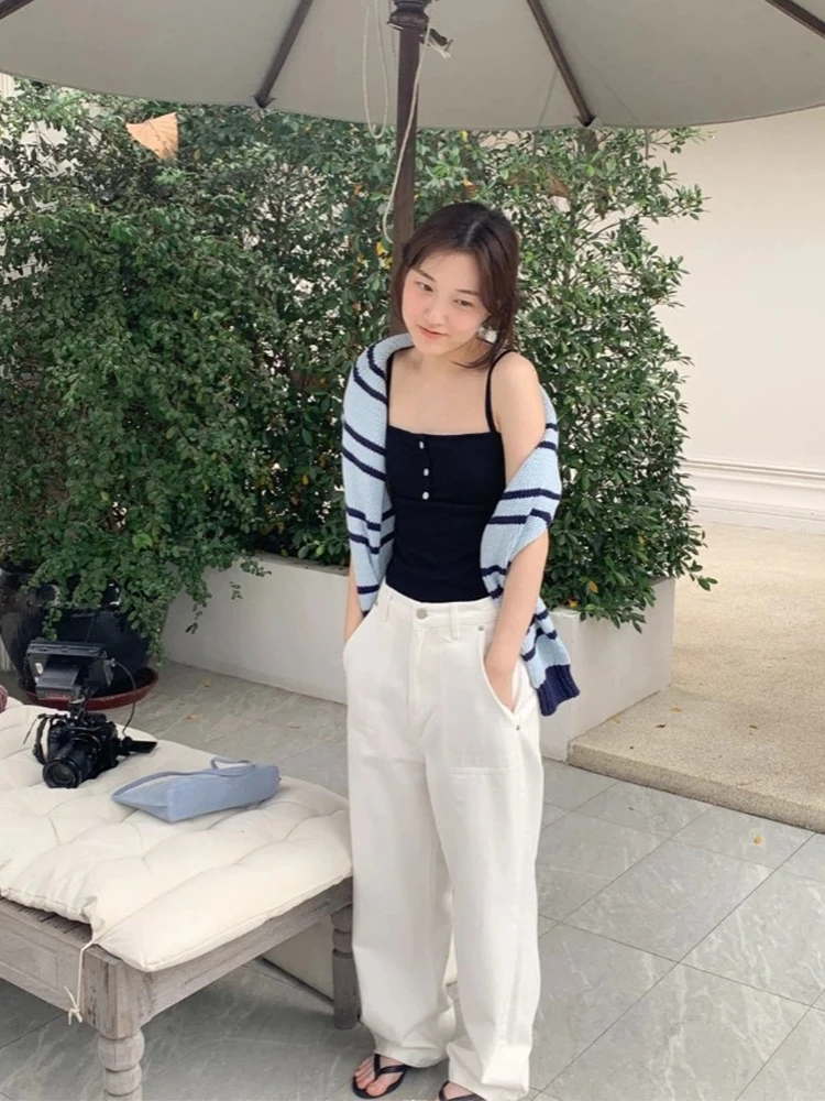 Spring Autumn New Style Dongdaemun Korean Casual Light Blue Jeans Women's White Long Pants High Waist Straight Leg Denim
Spring Autumn New Style Dongdaemun Korean Casual Light Blue Jeans Women's White Long Pants High Waist Straight Leg Denim