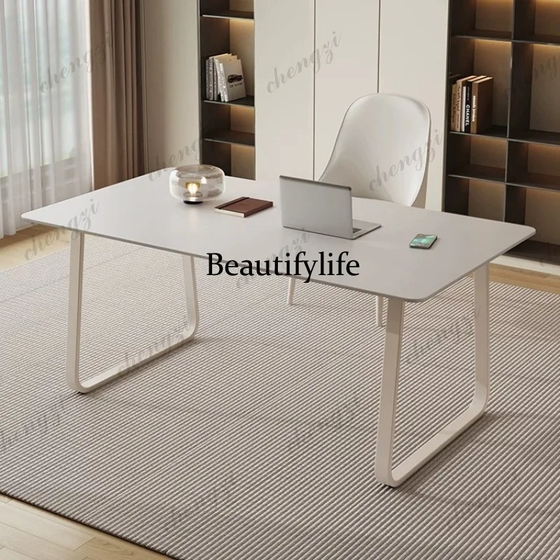 Cream style desk student home, pure white rock slab desktop computer desk, simple rectangular desk
Cream style desk student home, pure white rock slab desktop computer desk, simple rectangular desk