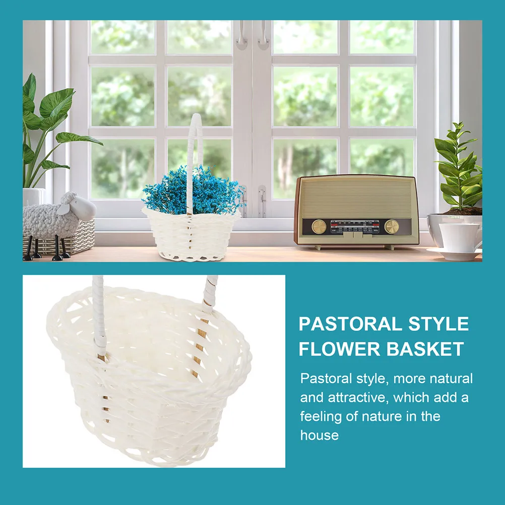 4 Pcs Rattan Flower Baskets Handwoven Storage Cute Girl Handle Plastic Decorative Wedding Dried Flowers Lightweight Portable
4 Pcs Rattan Flower Baskets Handwoven Storage Cute Girl Handle Plastic Decorative Wedding Dried Flowers Lightweight Portable