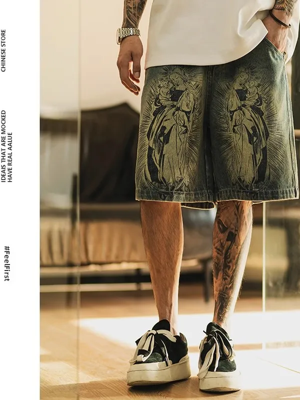 Large Size Summer Heavyweight Cleanfit Men's American Retro Casual Cotton Denim orts Five-Quarter Length Straight Leg Jeans
Large Size Summer Heavyweight Cleanfit Men's American Retro Casual Cotton Denim orts Five-Quarter Length Straight Leg Jeans