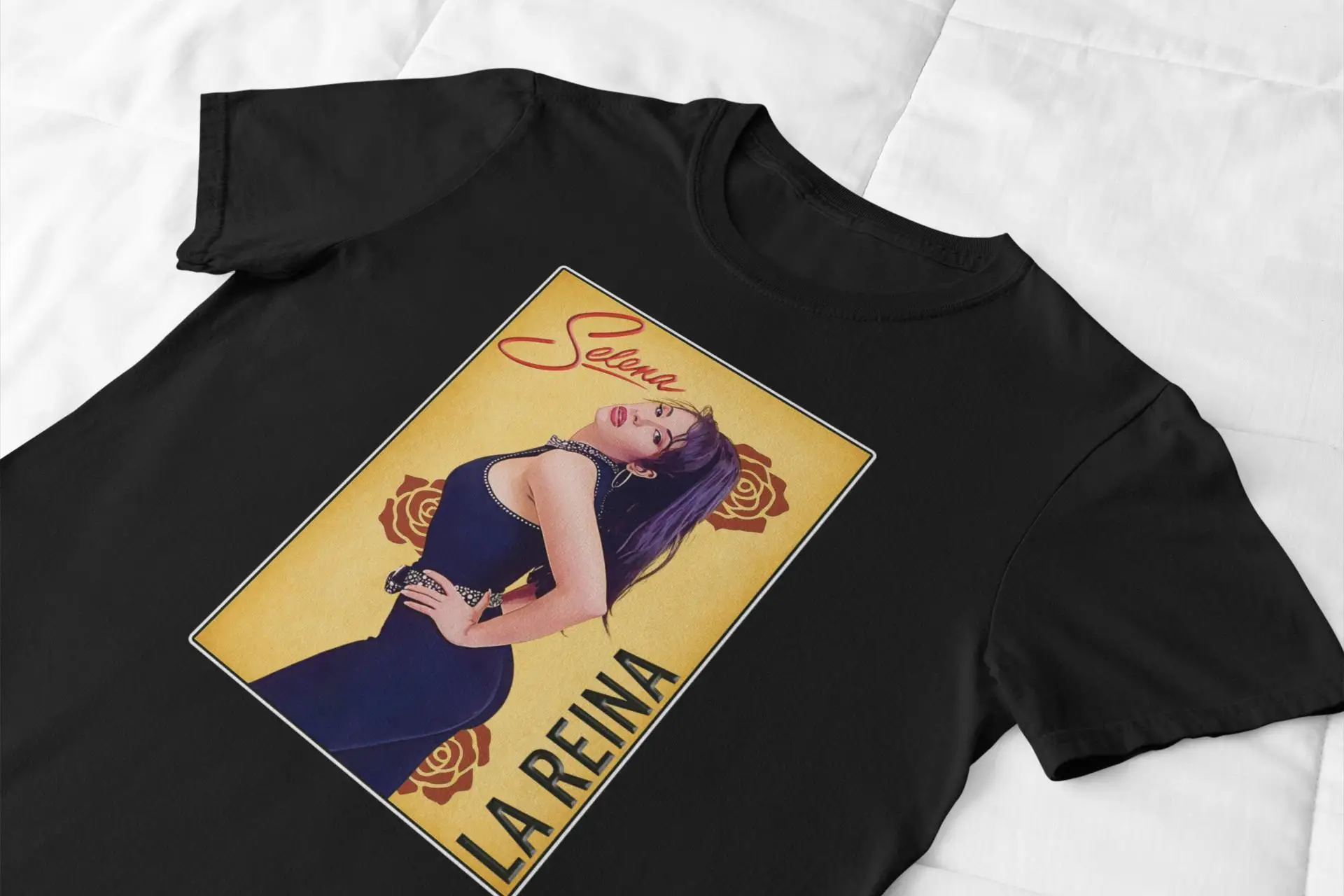 Футболка с принтом Selena La Reina для женщин и мужчин, топ в стиле ретро, латинская королева, весна/лето, свободная футболка унисекс с короткими рукавами
Футболка с принтом Selena La Reina для женщин и мужчин, топ в стиле ретро, латинская королева, весна/лето, свободная футболка унисекс с короткими рукавами