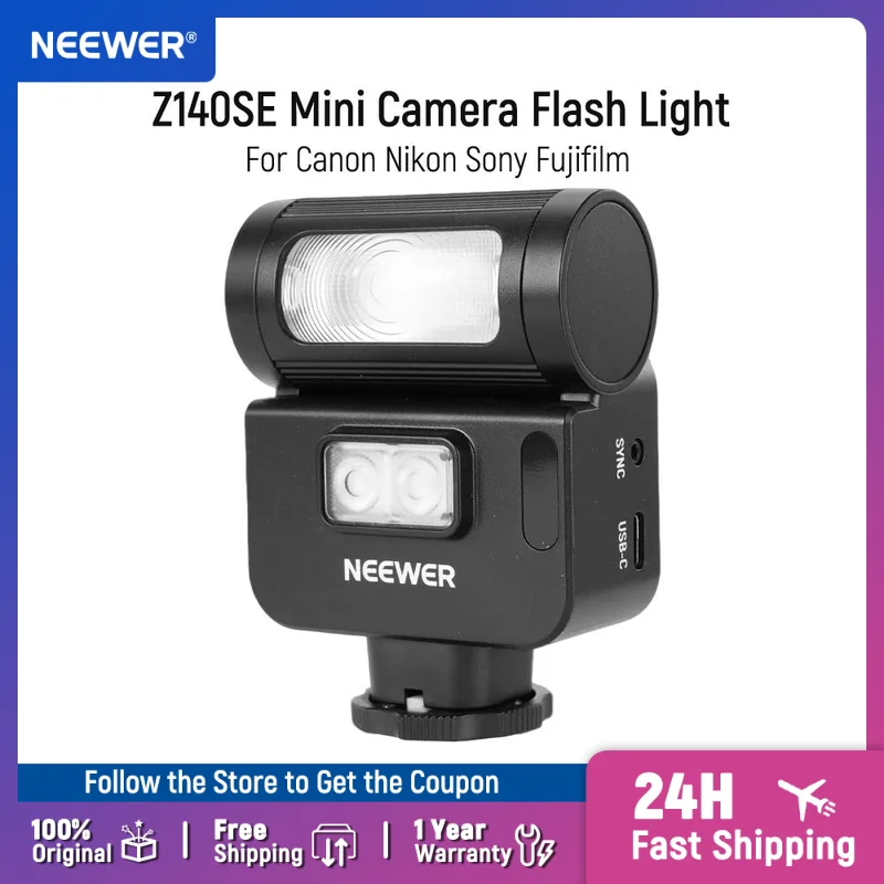 NEEWER Z140SE Mini Camera Flash Light, 13Ws GN15 600mAh/650 Full Power Flashes/1.5s For Canon Nikon Sony Fujifilm Cameras
NEEWER Z140SE Mini Camera Flash Light, 13Ws GN15 600mAh/650 Full Power Flashes/1.5s For Canon Nikon Sony Fujifilm Cameras