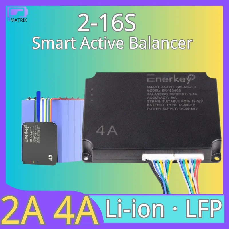 4A Active Balancer Inductive Equalizer for LiFePO4/Li-ion 2S-16S Cells, 2A Voltage Balance Repair Board, Smart Anti-Overv
4A Active Balancer Inductive Equalizer for LiFePO4/Li-ion 2S-16S Cells, 2A Voltage Balance Repair Board, Smart Anti-Overv